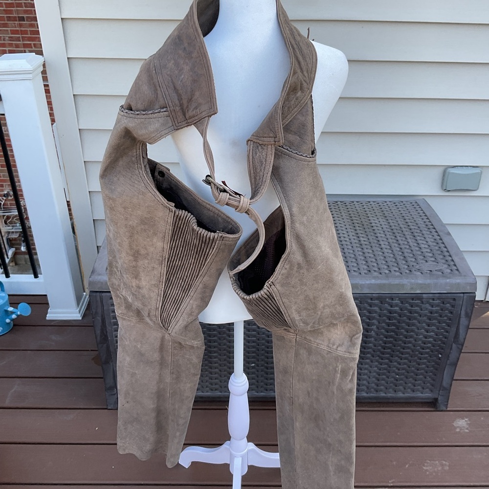 Brown/grey Leather Chaps